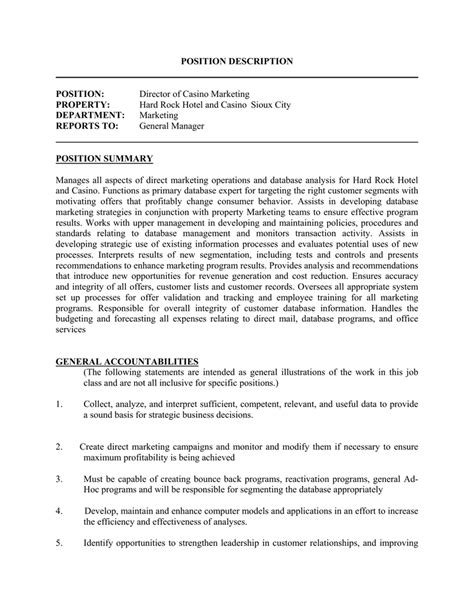 Casino Marketing Work, Jobs .